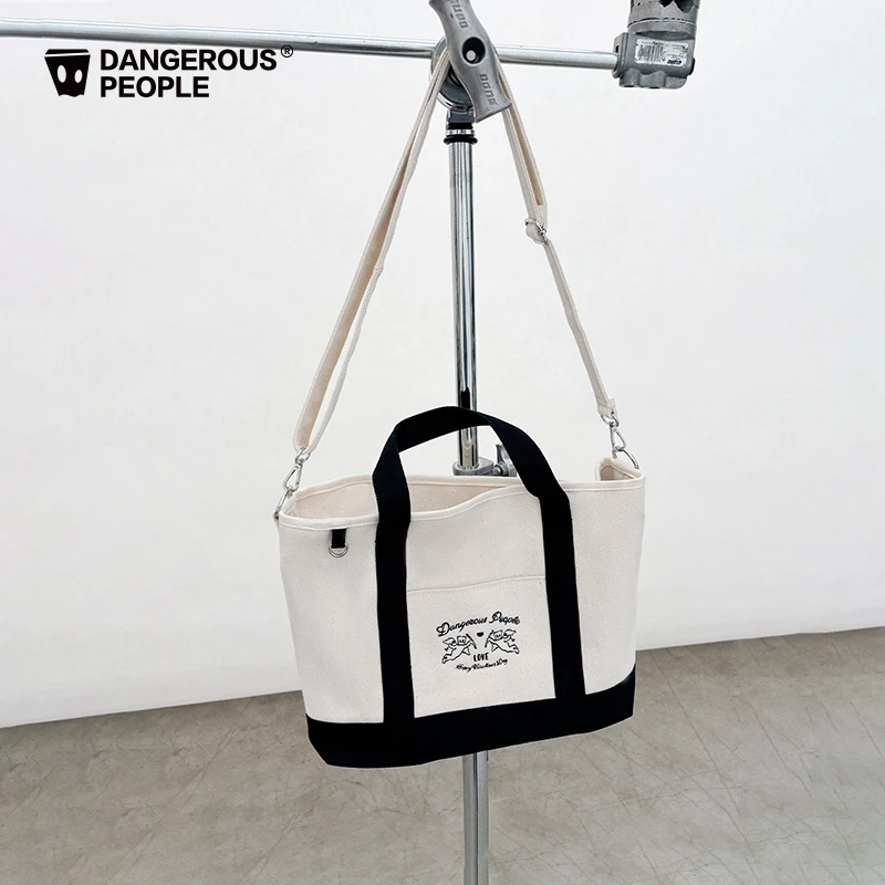 Dangerouspeople薛之谦dsp撞色帆布简约时尚可调节手提斜挎托特包