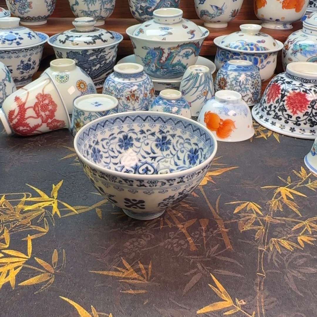 宝象花卉鸡心主人杯