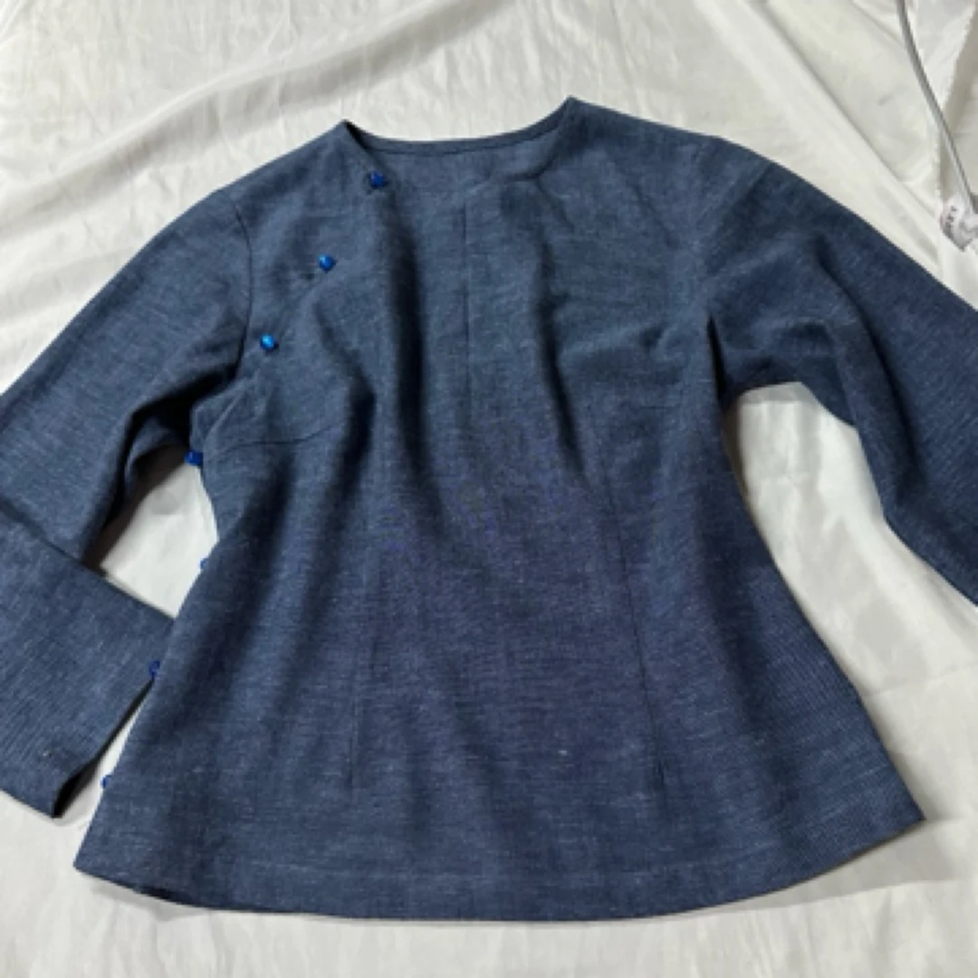 麻料中式上衣、手工制作、定制版、不出售成衣、15天发货