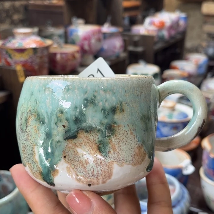 其他全手工柴烧志野马克杯181