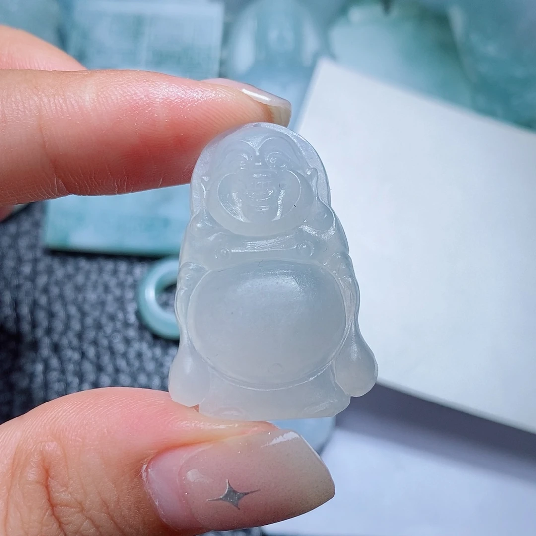 定制翡翠未镶嵌毛货付款后确认抛光