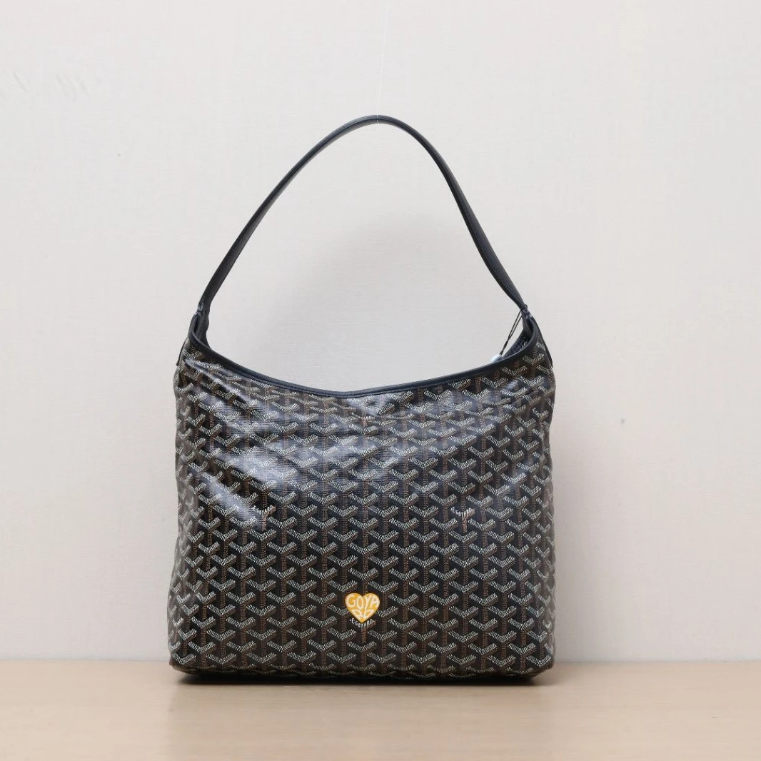 99新 Goyard 小花JerryBoheme Hobo Bag 子母腋下包 黑色