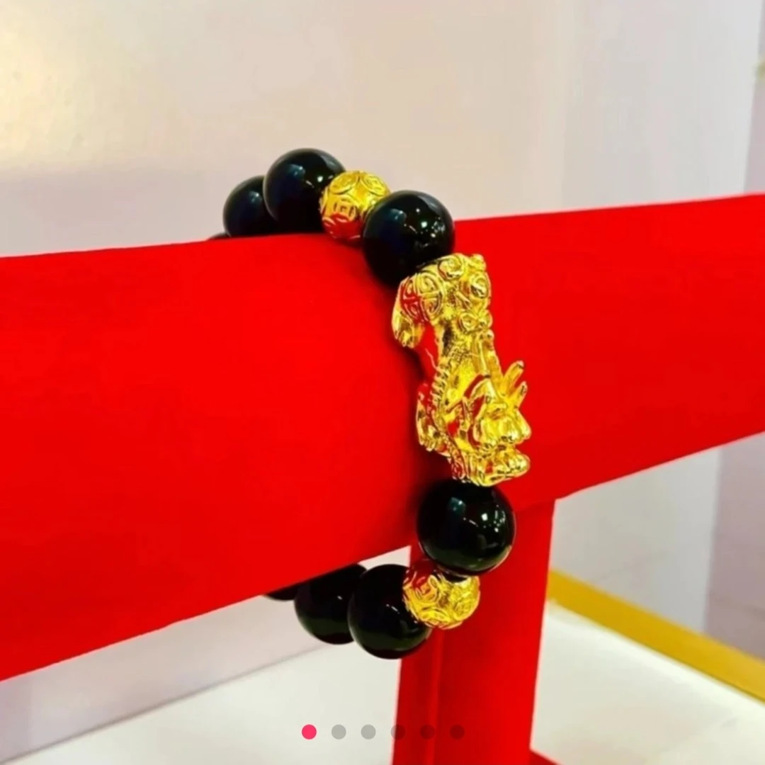 铜合金手链 5D立体工艺 空心手链蛇年轻奢貔貅鸿运高照黄手串