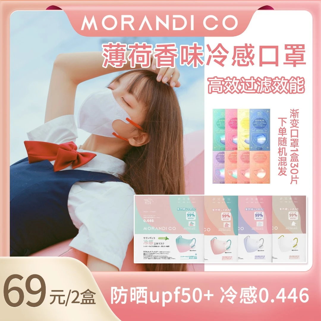 Morandi Co网红爆款高颜值口罩秋冬立体时尚一次性独立装冬天防风
