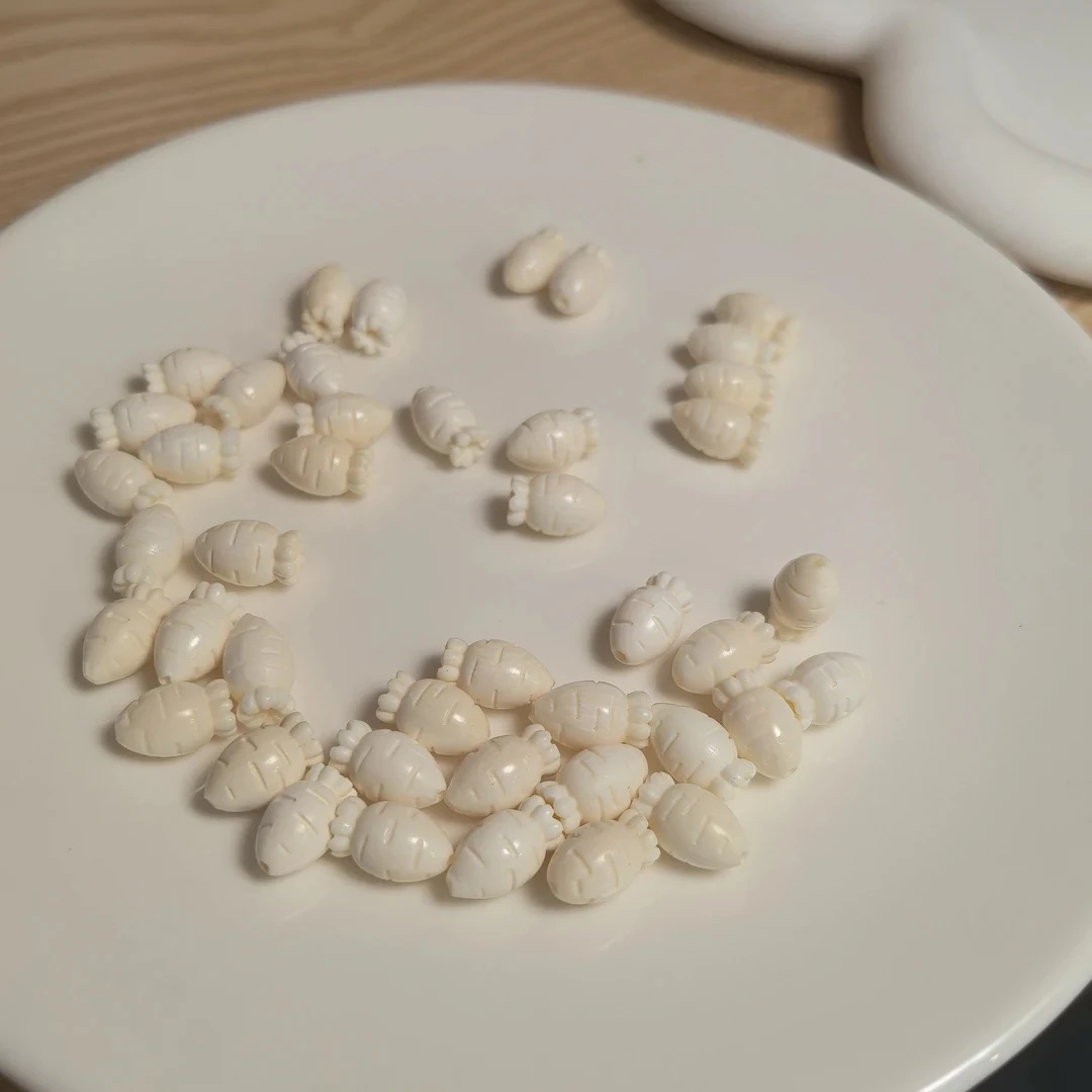 7.5×11mm天然猛犸牙萝卜通孔配件多样性发一