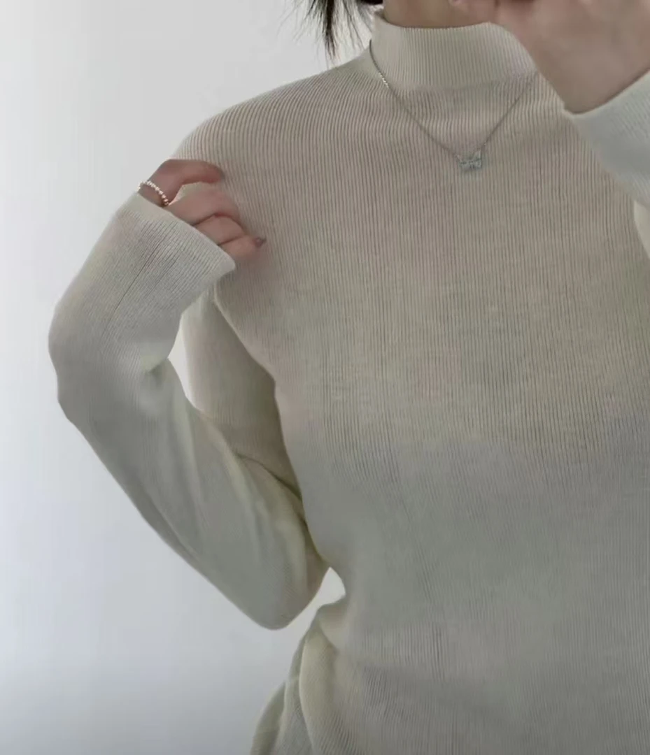 【依】2025秋冬新款百搭羊毛打底针织衫A001