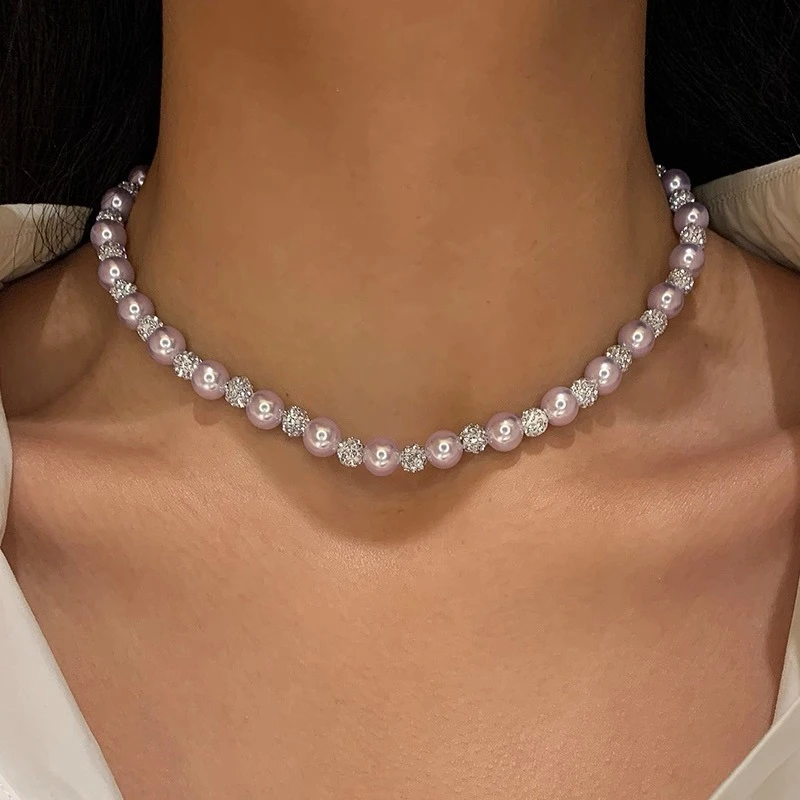 CHUANSHE/传奢 韩国东大门锁骨链圆球新款覆古秋冬女时尚NJ101