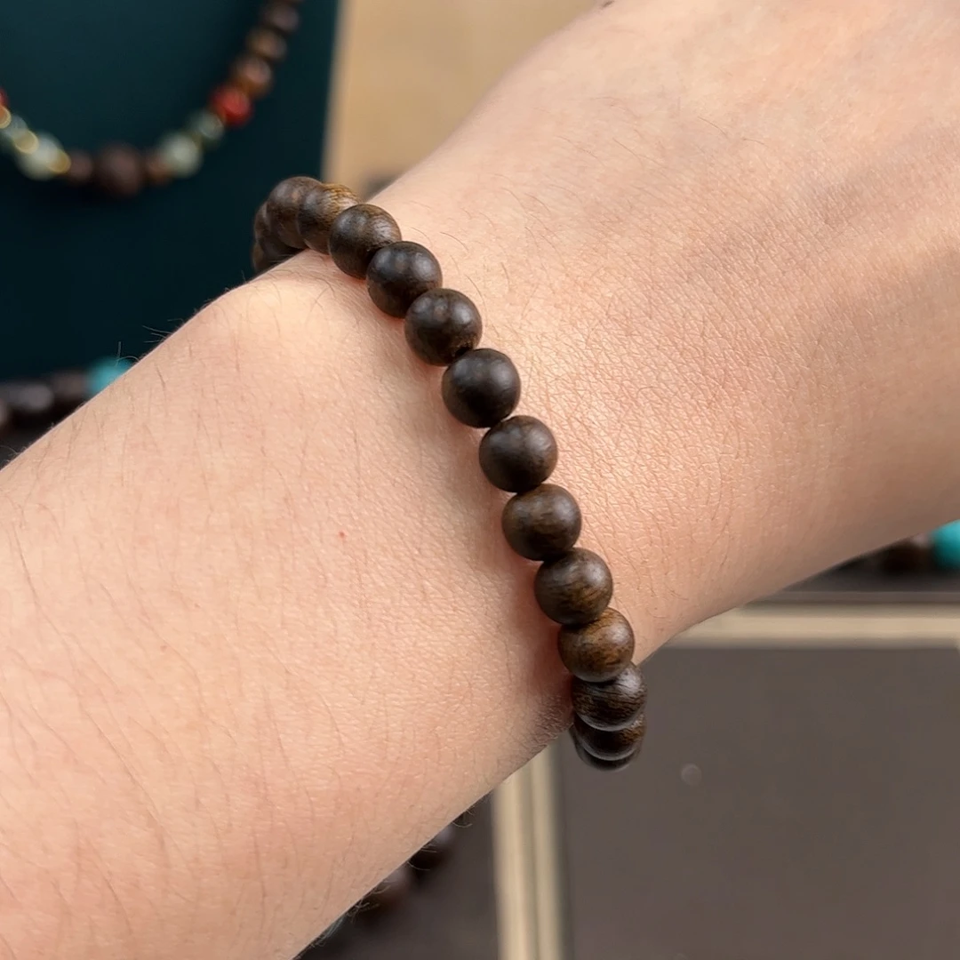 手串沉香6mm海南莺歌绿奇楠沉水级