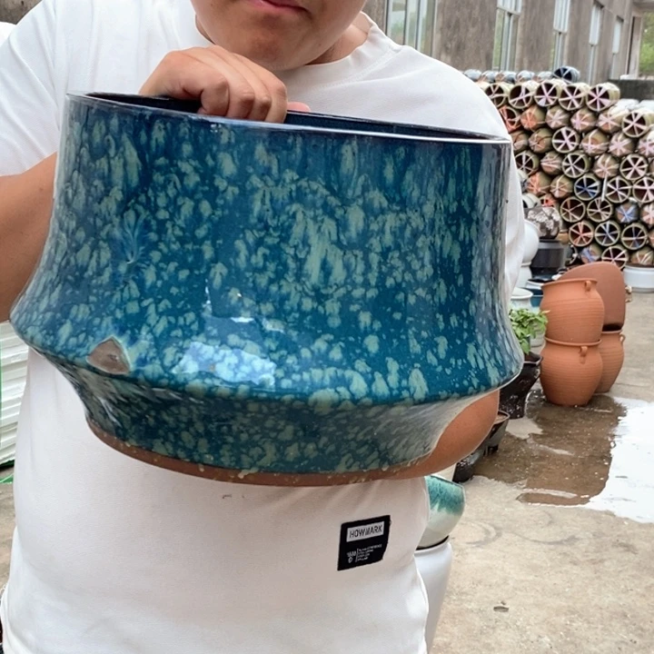 紫砂花盆口20高21瑕疵