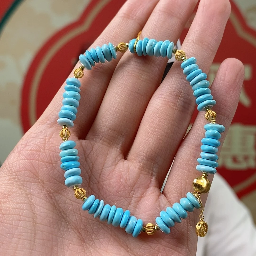 绿松石18K金镶嵌珠宝奇石