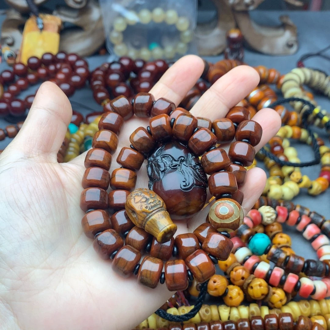 .***.手串/手链牛骨牦牛骨手持搭配手把件