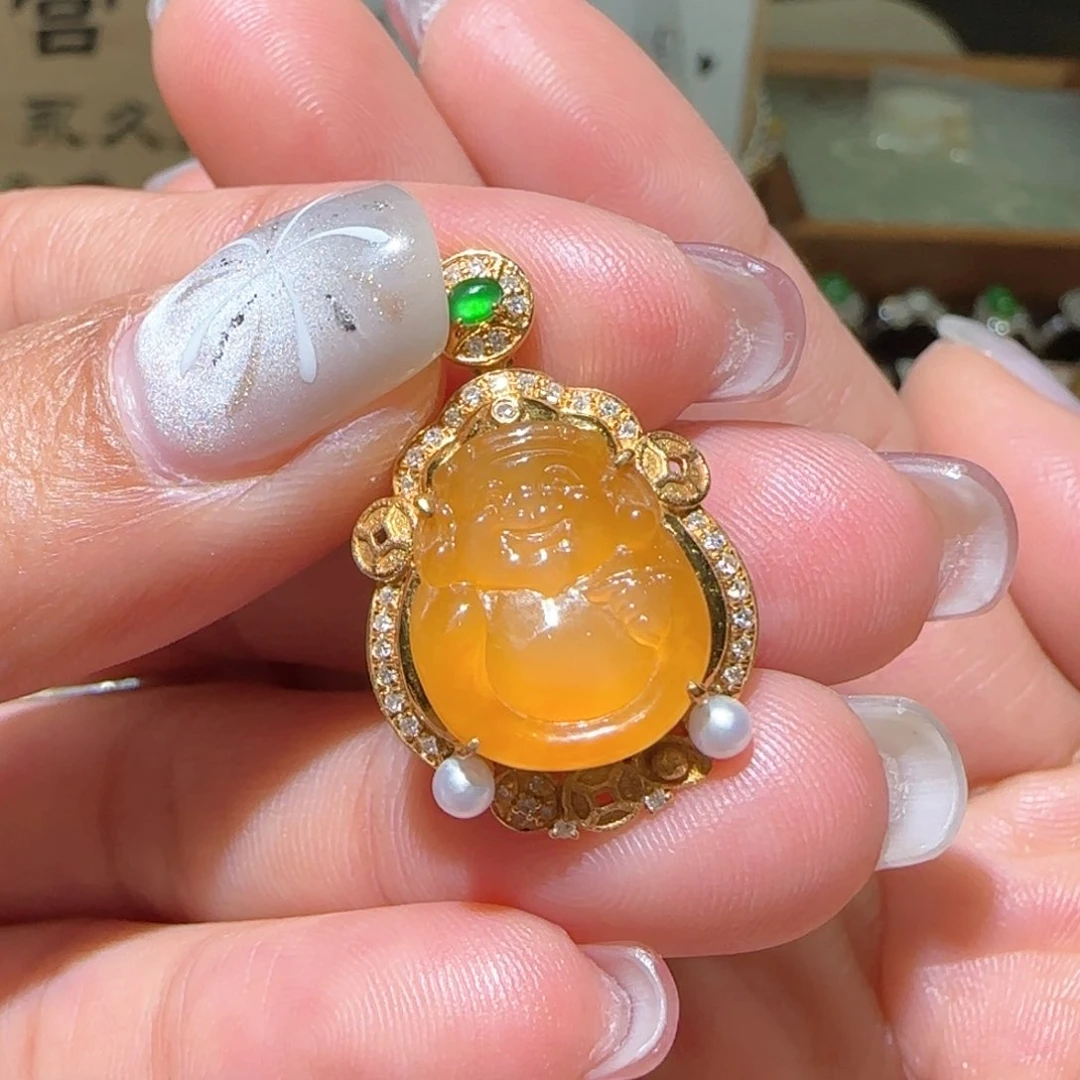 【闪购商品】翡翠颈饰18K金镶嵌缅甸