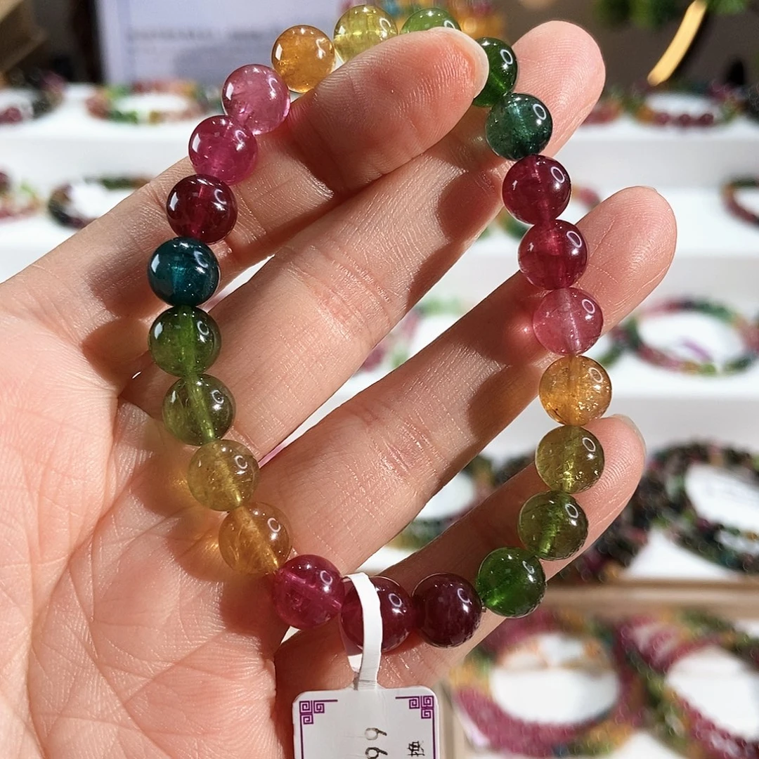 碧玺手链未镶嵌G2402素圈颜色微差