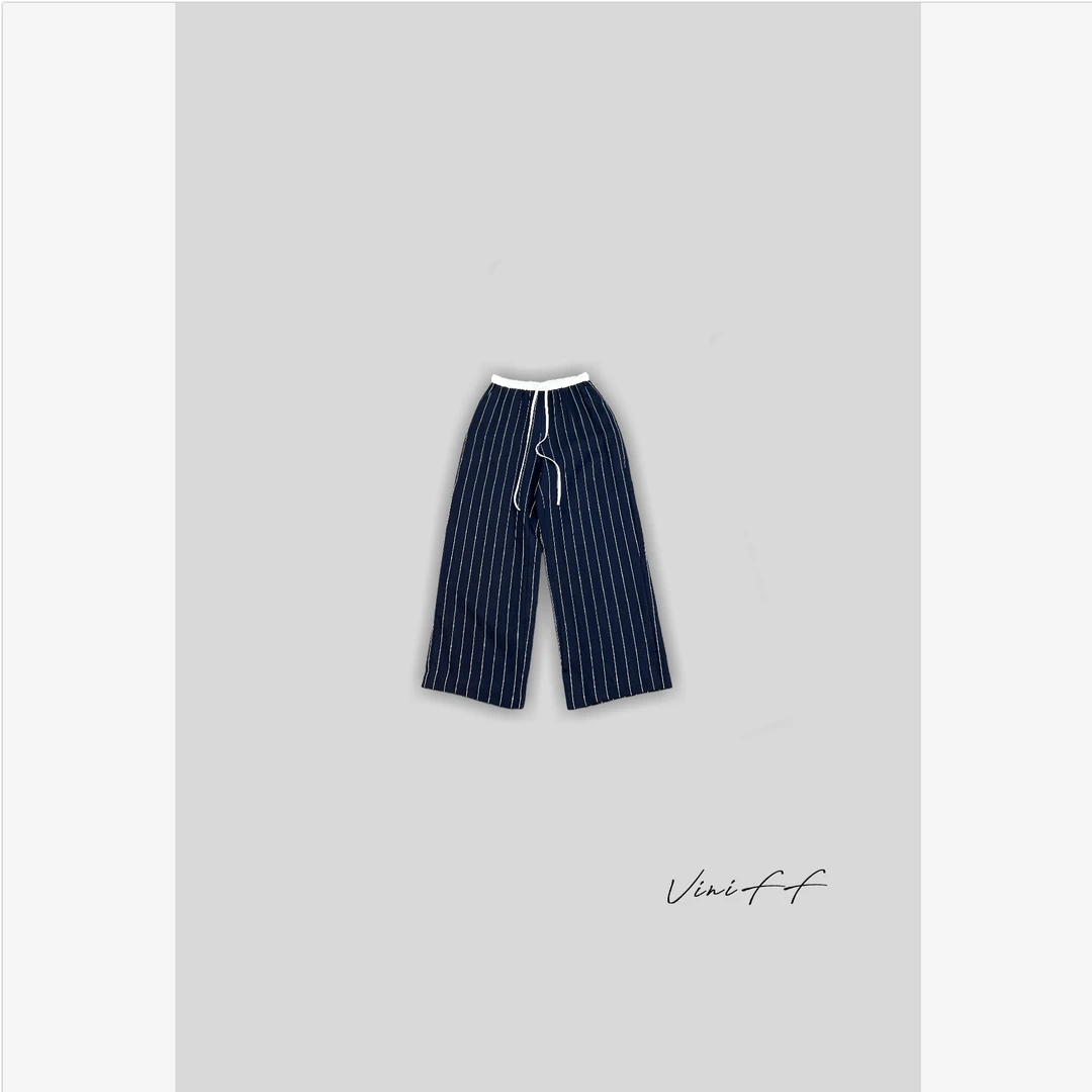 ViniFF薇妮｜【反季】218白边蓝竖条裤WA5CK021