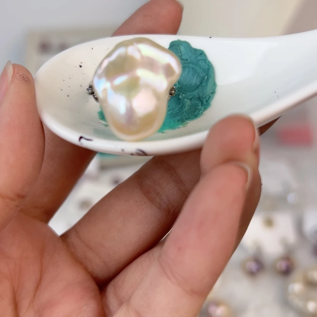 淡水珍珠戒指银S925镶嵌