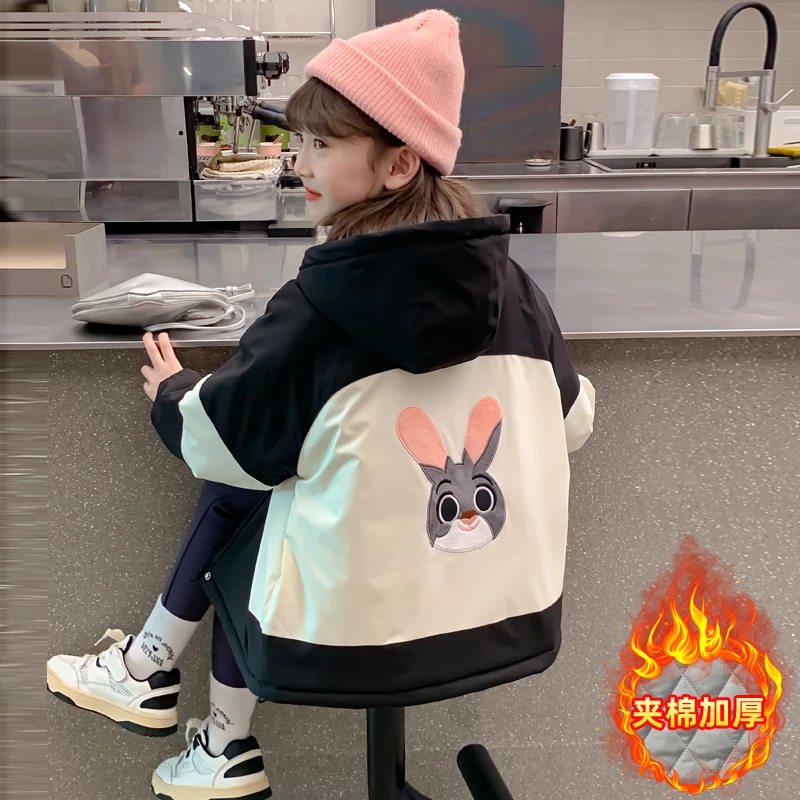 女童冲锋衣外套冬季2025新款儿童洋气韩版女孩中大童童装加绒加厚