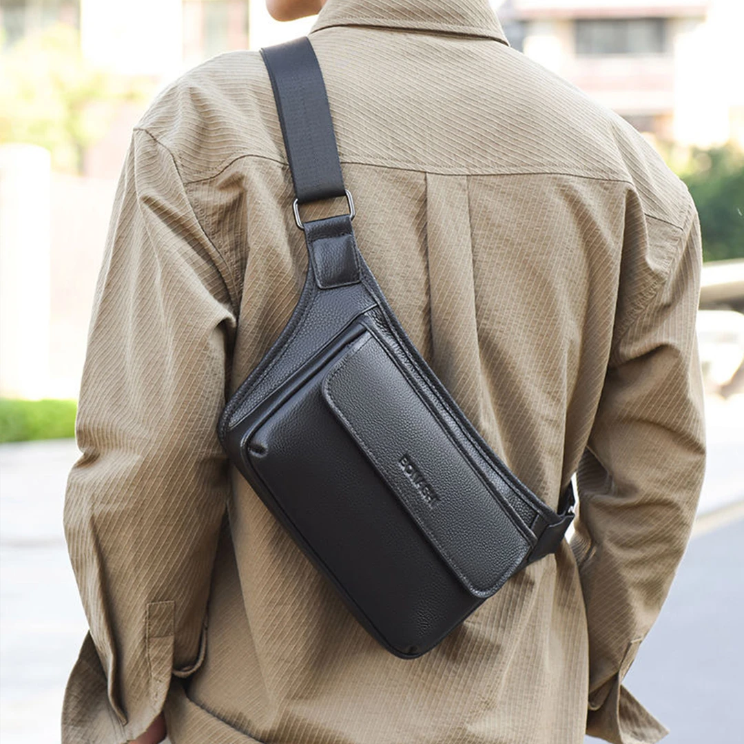 【头层牛皮】男士真皮新款头层牛皮单肩包时尚潮流男包-19516-zb