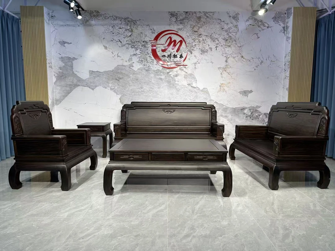 （金玉满堂）一川家居实木家居古典中式别墅客厅榫卯简约成套