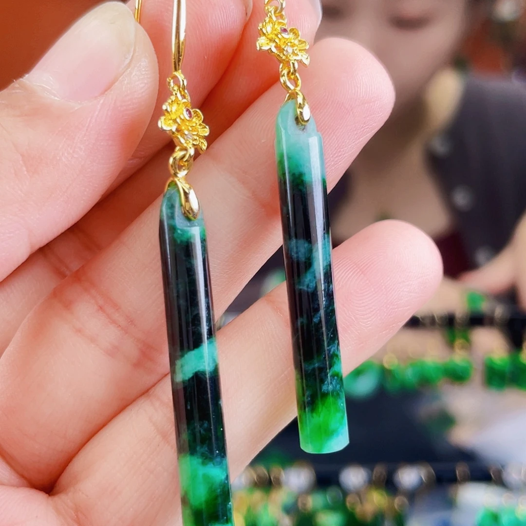 翡翠未镶嵌耳饰饰品