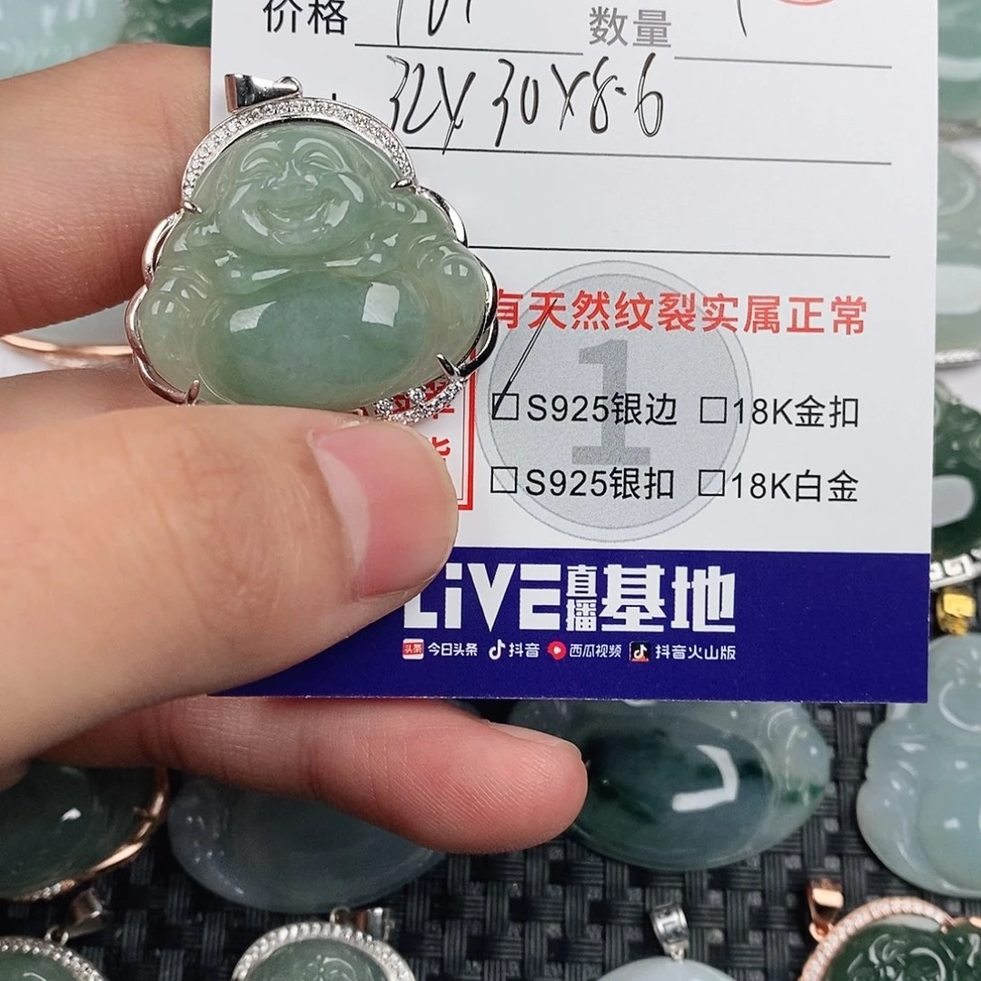 翡翠银S925镶嵌颈饰