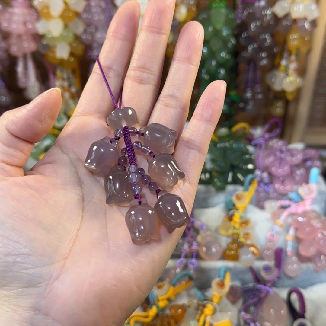 玛瑙/玉髓未镶嵌手机挂件