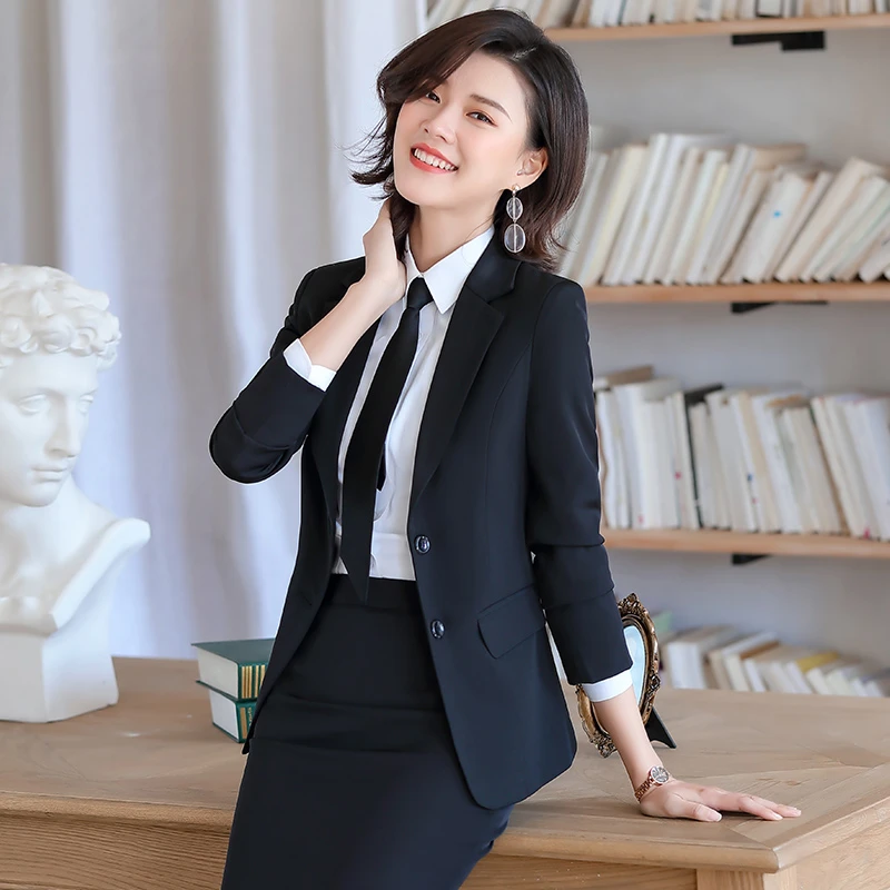 两粒扣西装套装女职业装商务面试正装秋冬季上班族通勤工作服西服