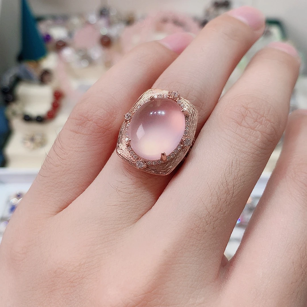 银S925镶嵌戒指水晶
