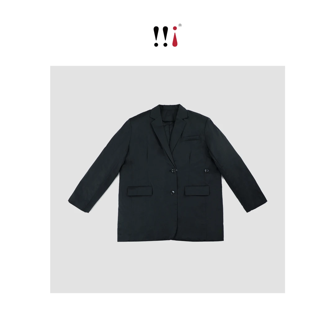 【心心家】宽松型长袖翻领西装复古春季百搭设计师夹棉防水73996