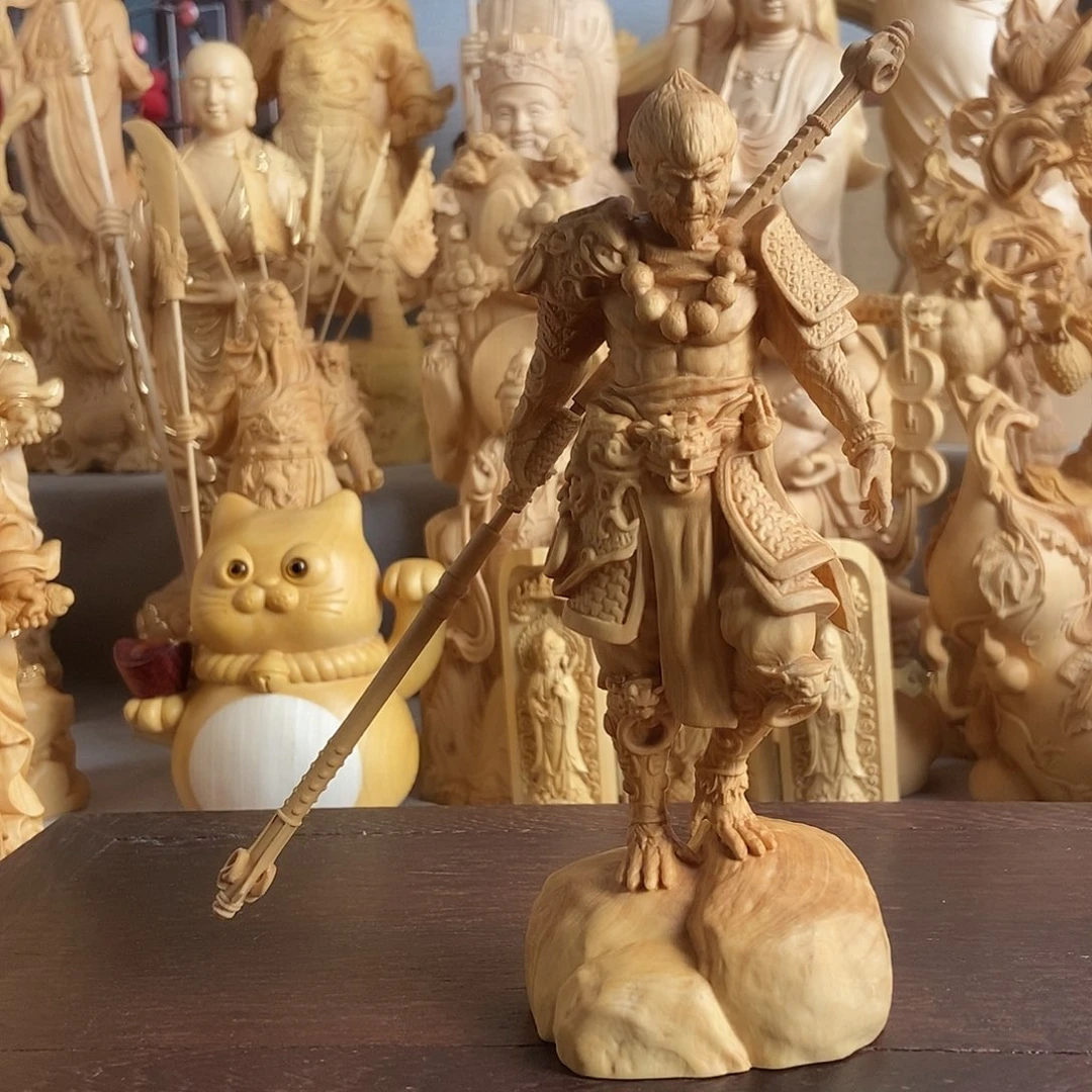 是***人黄杨木小叶黄杨木雕黑悟空