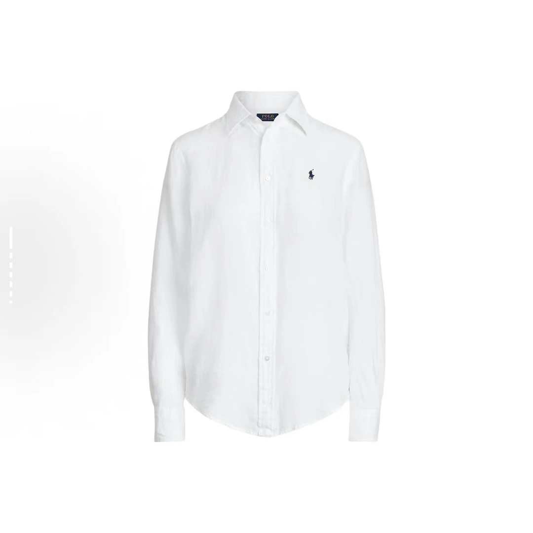 小马纯色Logo刺绣翻领长袖衬衫 女款