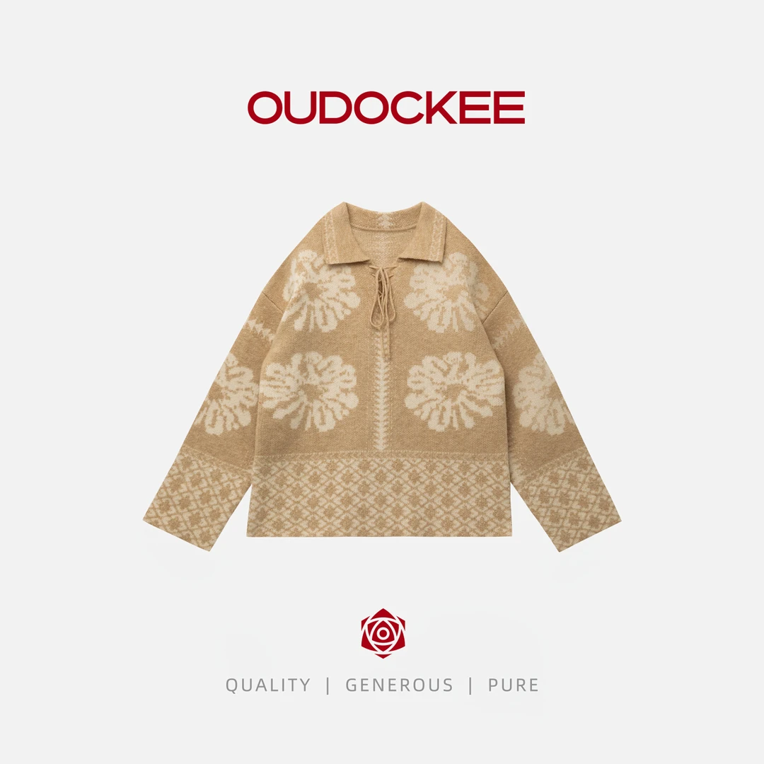 OUDOCKEE 鸥鸥【盲盒】花朵针织衫+白腰带组合盲盒 445-207-