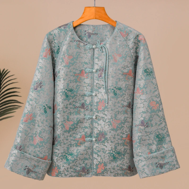 桑蚕丝织金老宋锦彩麟宝相花真丝马甲新中式复古马甲