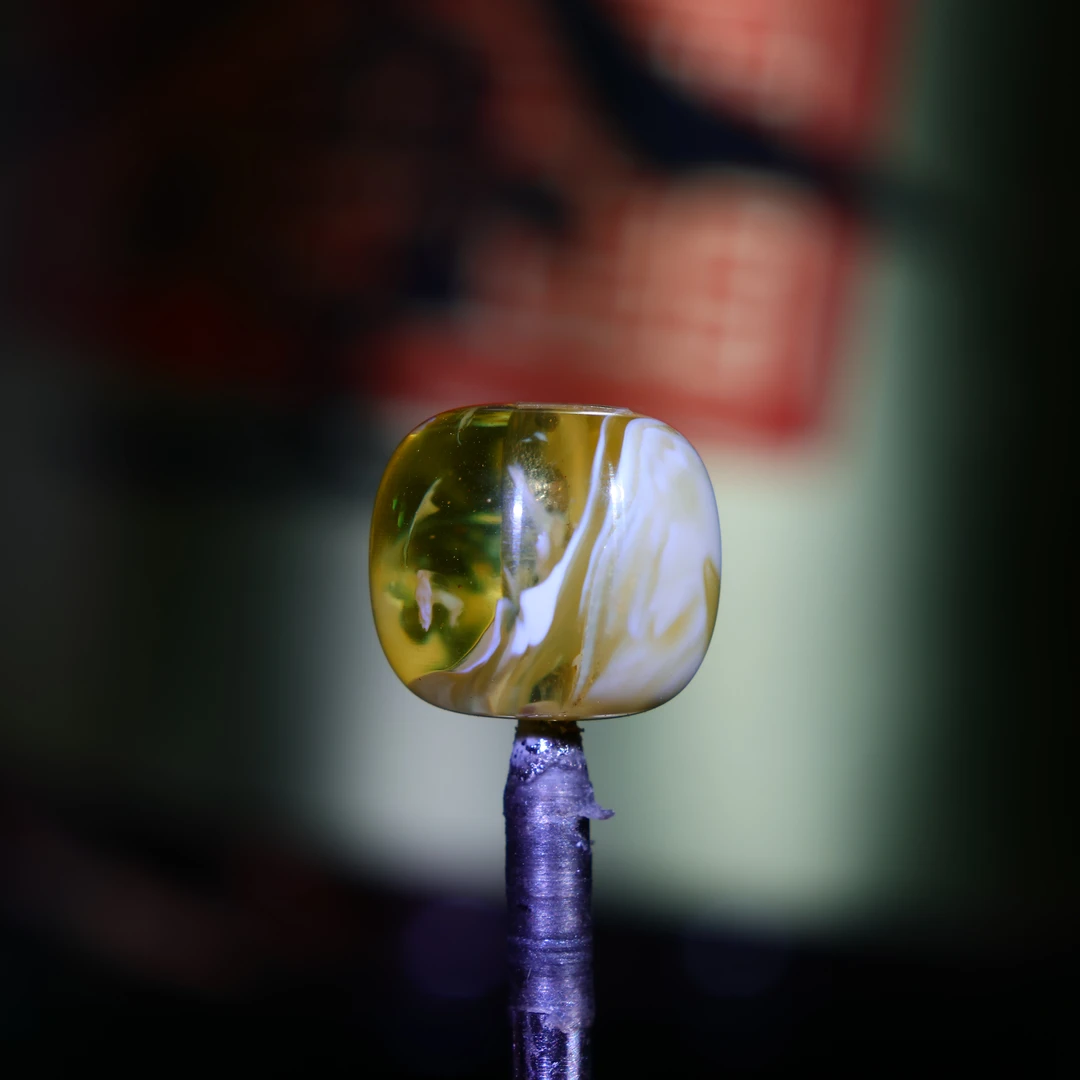 9m蜜蜡老型珠子顶珠天然原矿一物一图金瓷白蜜蜡配饰9.8*8.8/A143