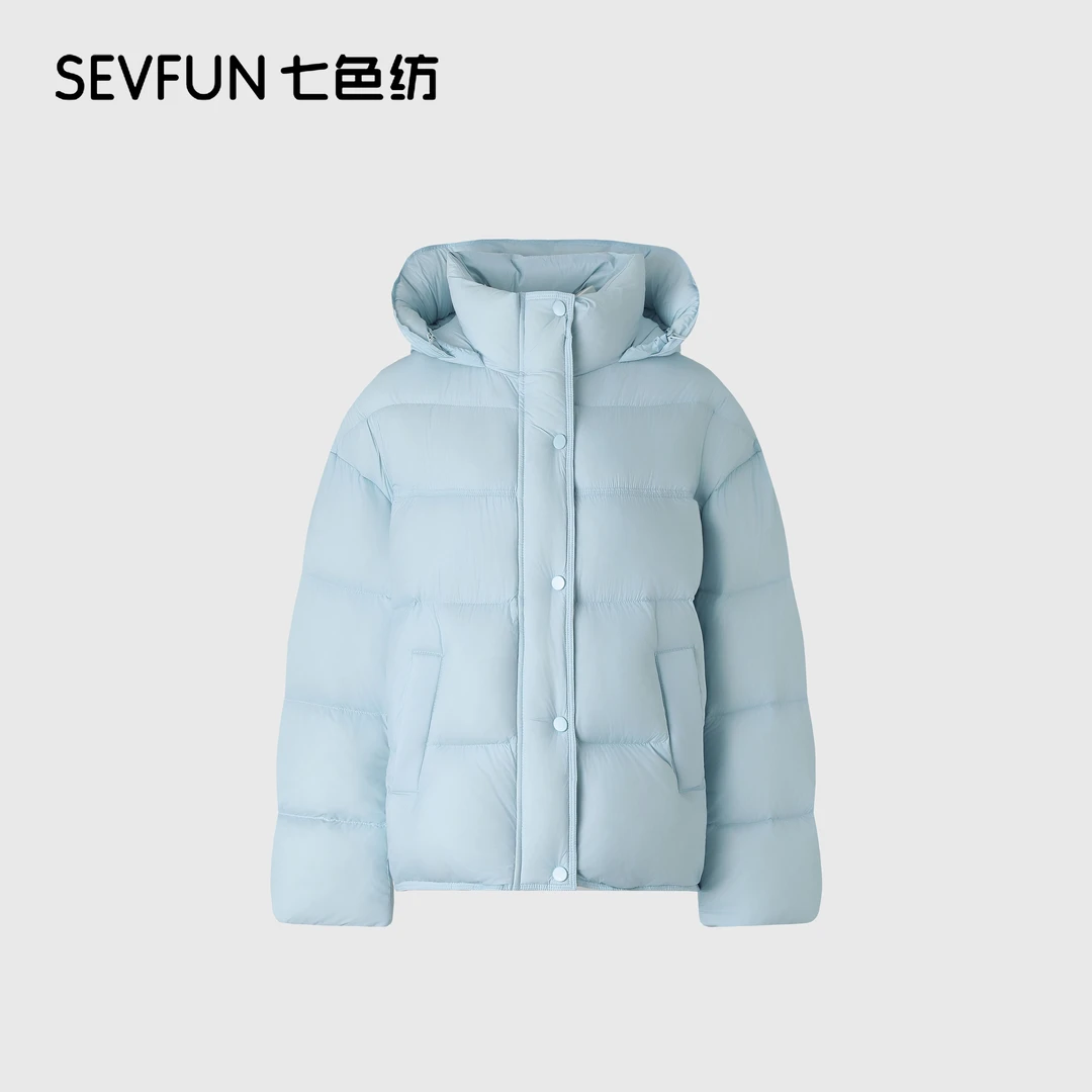 七色纺新款百搭超软泡芙羽绒服女短款冬季新款羽绒白鸭绒QSF-1292