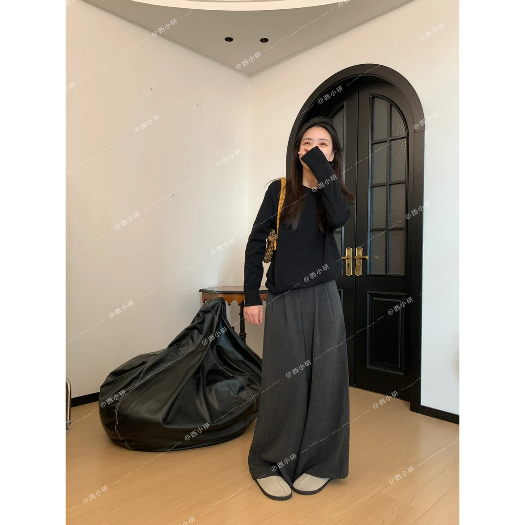 【小灰裤】忠爱这个版型 自制了 垂感显瘦高腰百搭宽松休闲阔腿裤