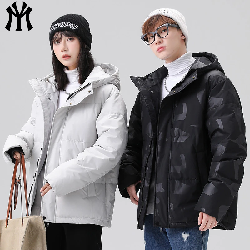 MY羽绒服男士青年白鸭绒保暖羽绒情侣休闲外套秋冬季连帽面包服