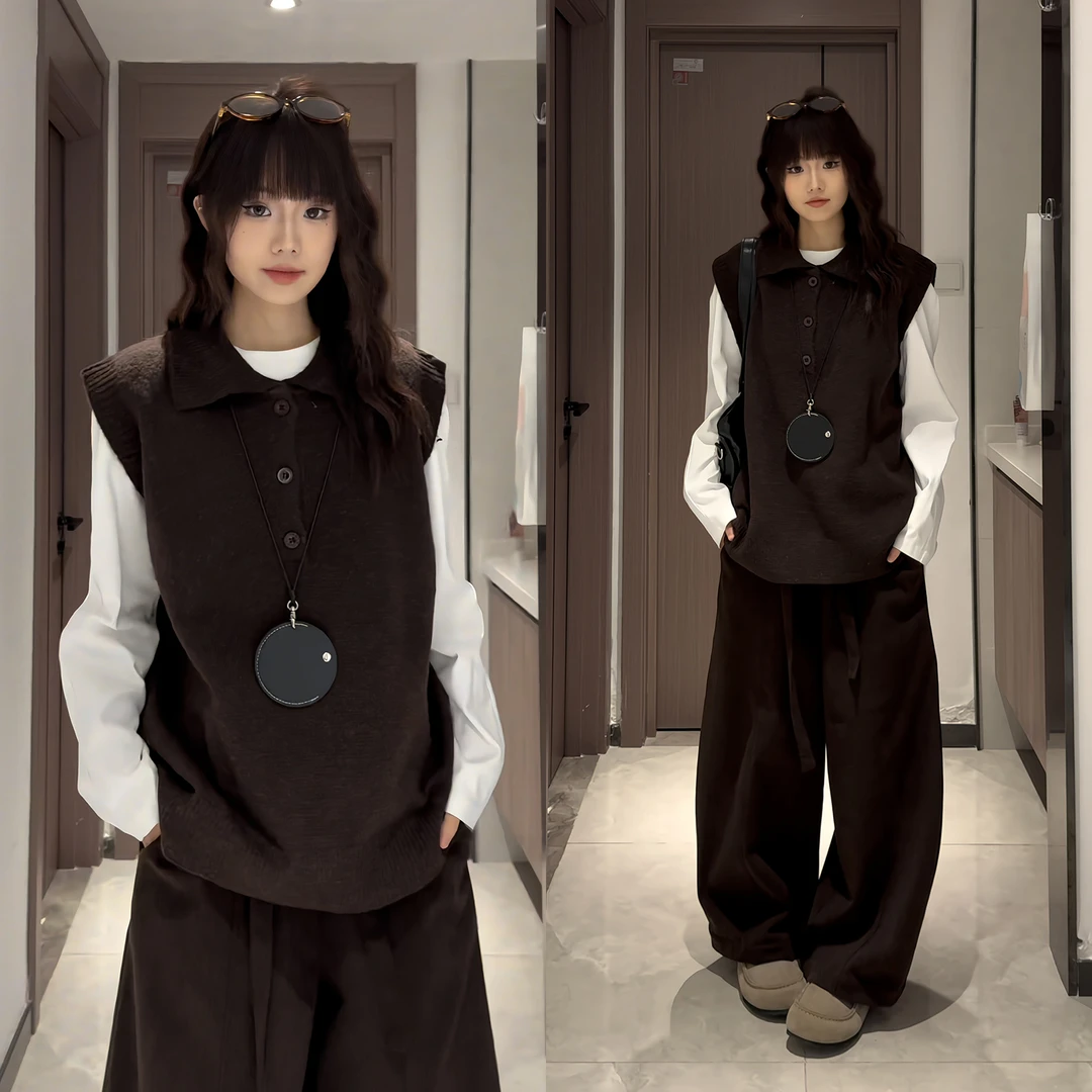 针织背心男秋冬季内搭打底无袖毛衣坎肩亨利领polo衫叠穿马甲线衫