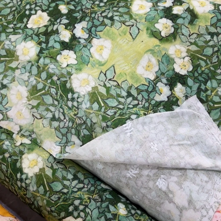棉福袋细米价纯棉绣花双层纱1.4宽果子D