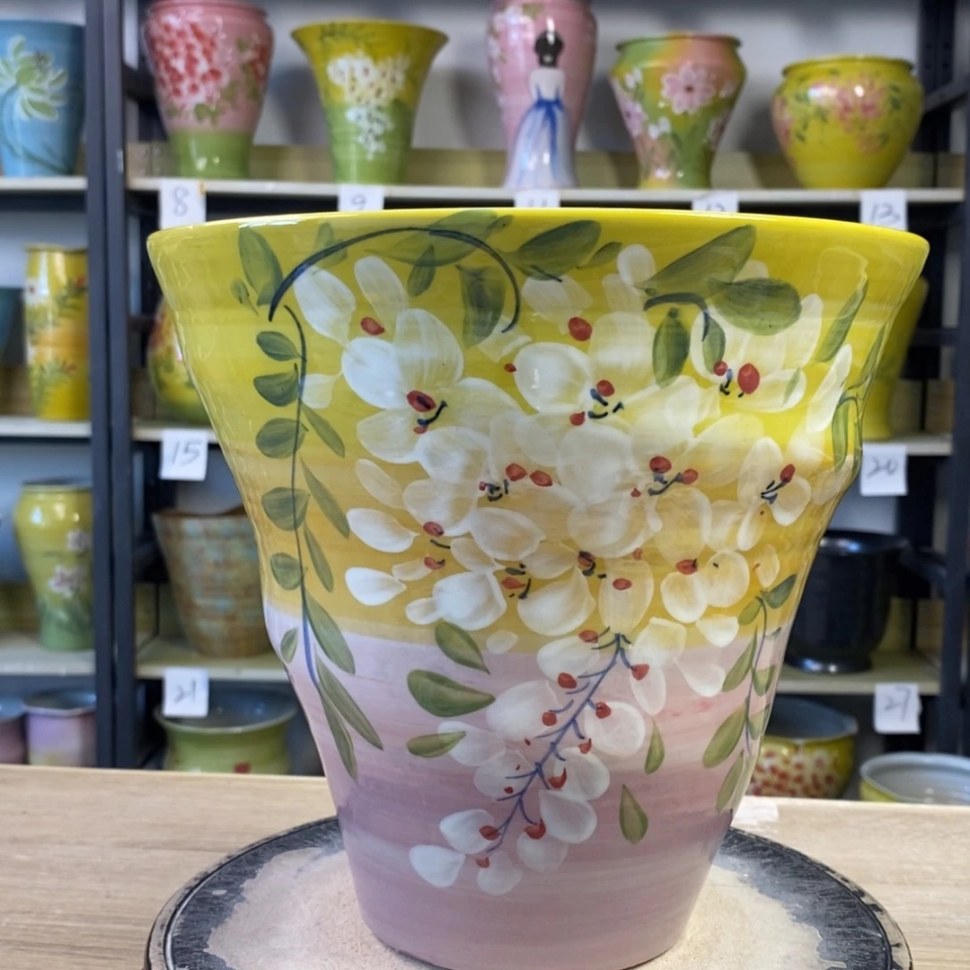 景德镇手工手绘陶瓷花盆