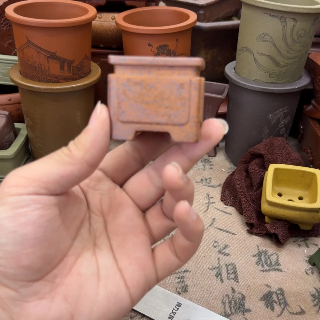 紫砂花盆宜兴紫砂正品4x3.5