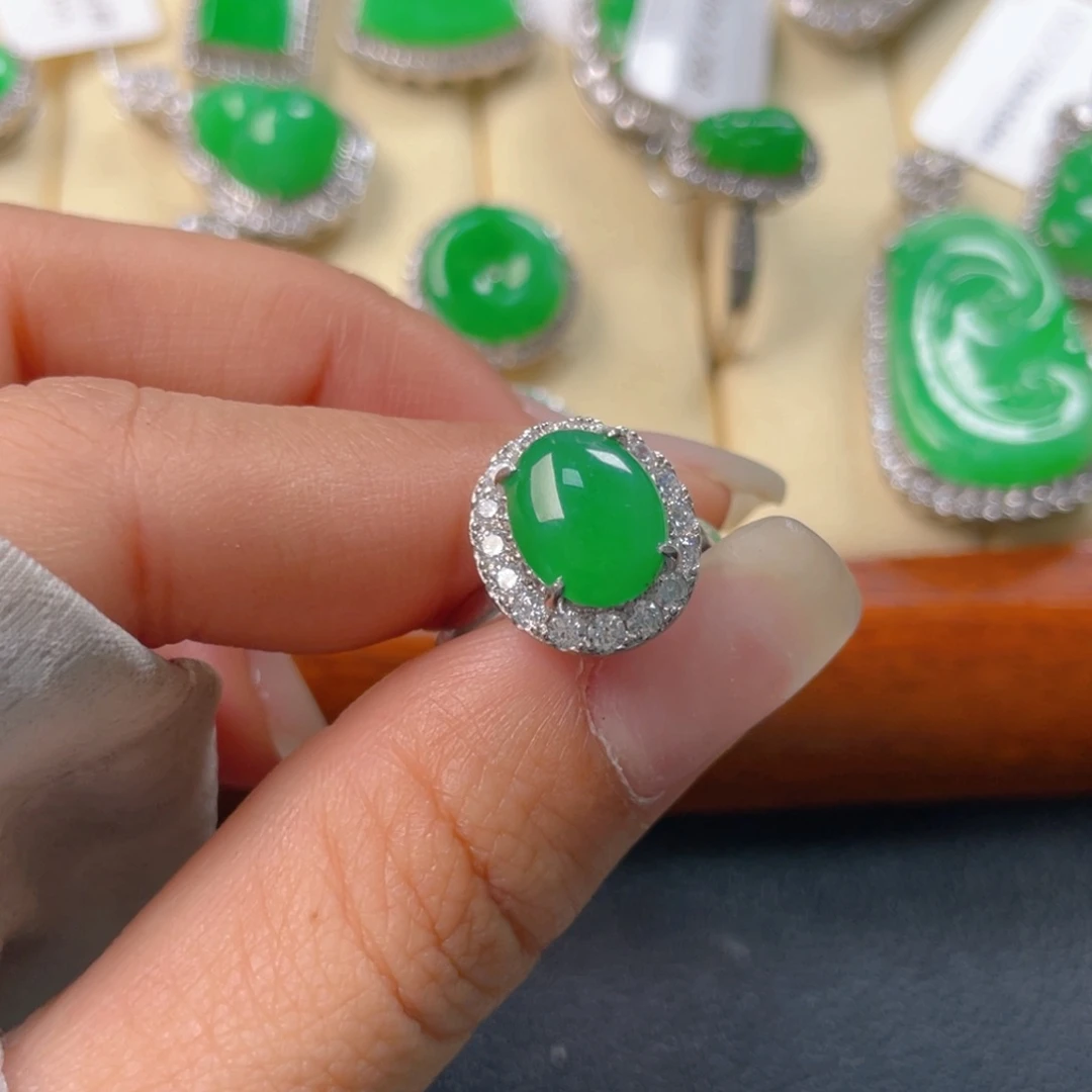 翡翠银S925镶嵌吊坠(不含链)