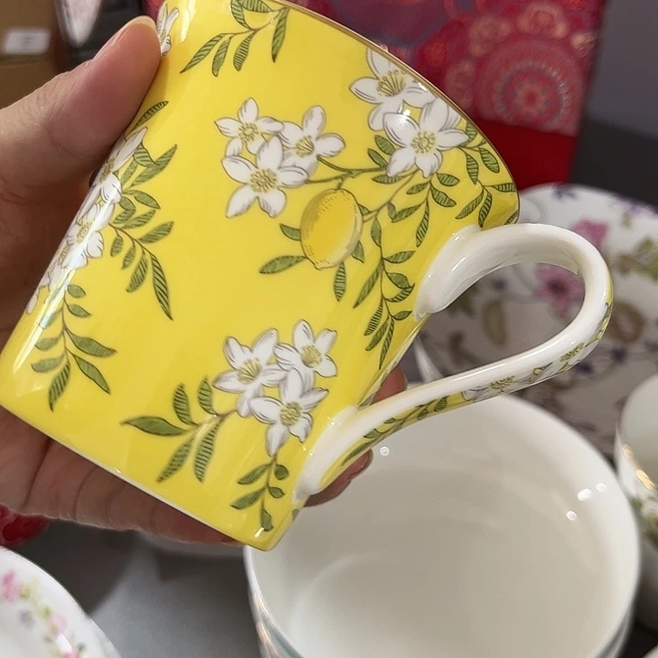 瓷片骨瓷马克杯茶香花园一个