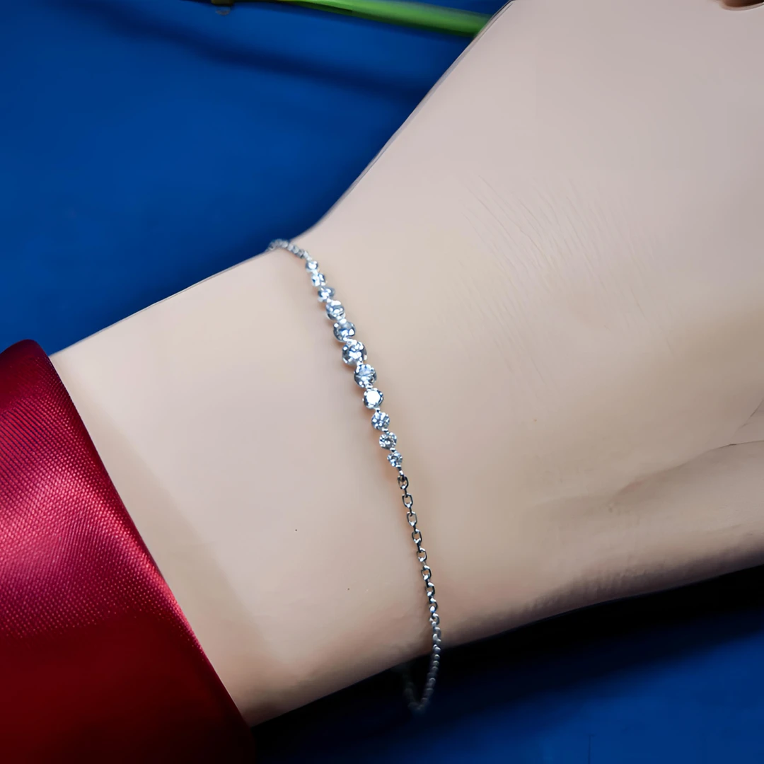 实验室培育钻石微笑排钻手链【闪耀钻石】铂金镶嵌