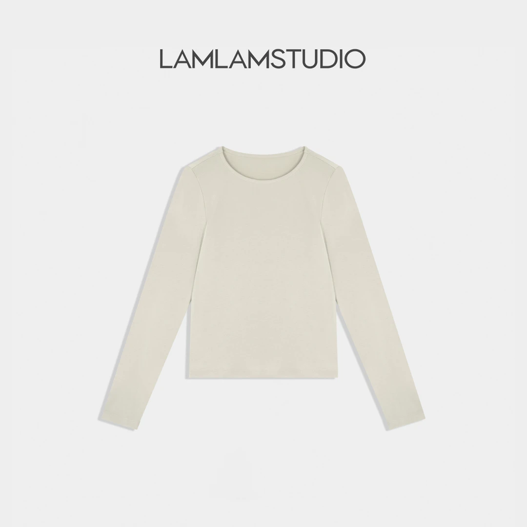 “暖糯柔绵”双色柔软亲肤圆领长袖针织打底衫 张一琳 L251027T