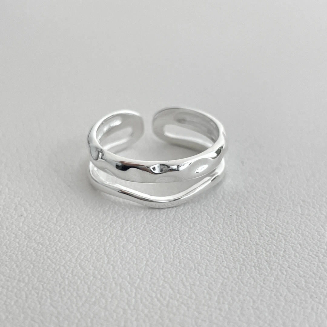 925银戒指 韩版简约小夜曲戒指