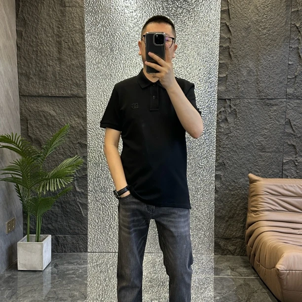 【迪噶雅DG】男士时尚轻奢百搭立领纯色经典Polo衫050-11