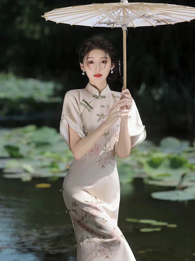 【花鸟图067】倩倩年轻款春秋长袖新中式日常中国风苏州旗袍