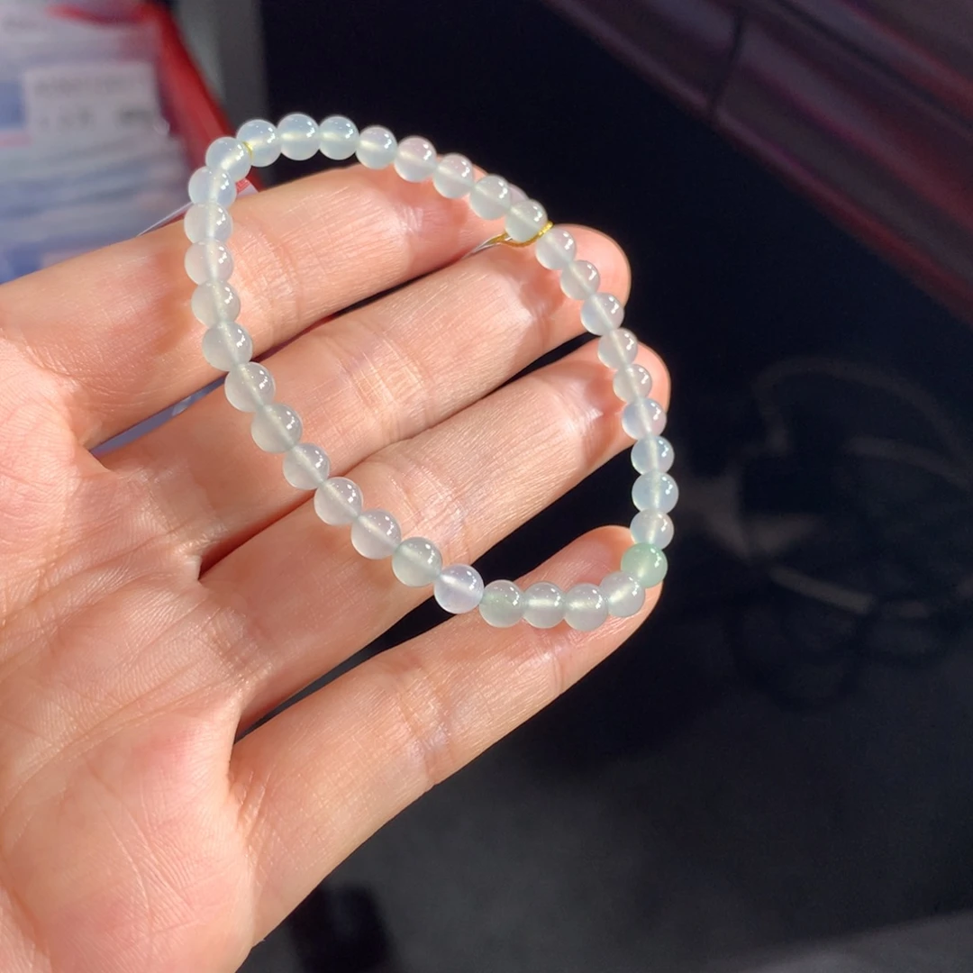 翡翠未镶嵌手链木那纯净冰透卡5.2