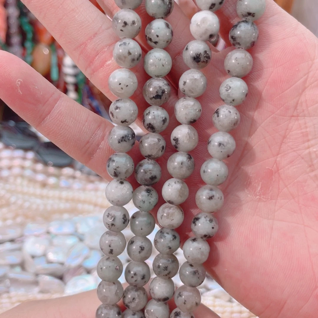 玛瑙/玉髓未镶嵌珠宝半成品熊猫石2条卡8