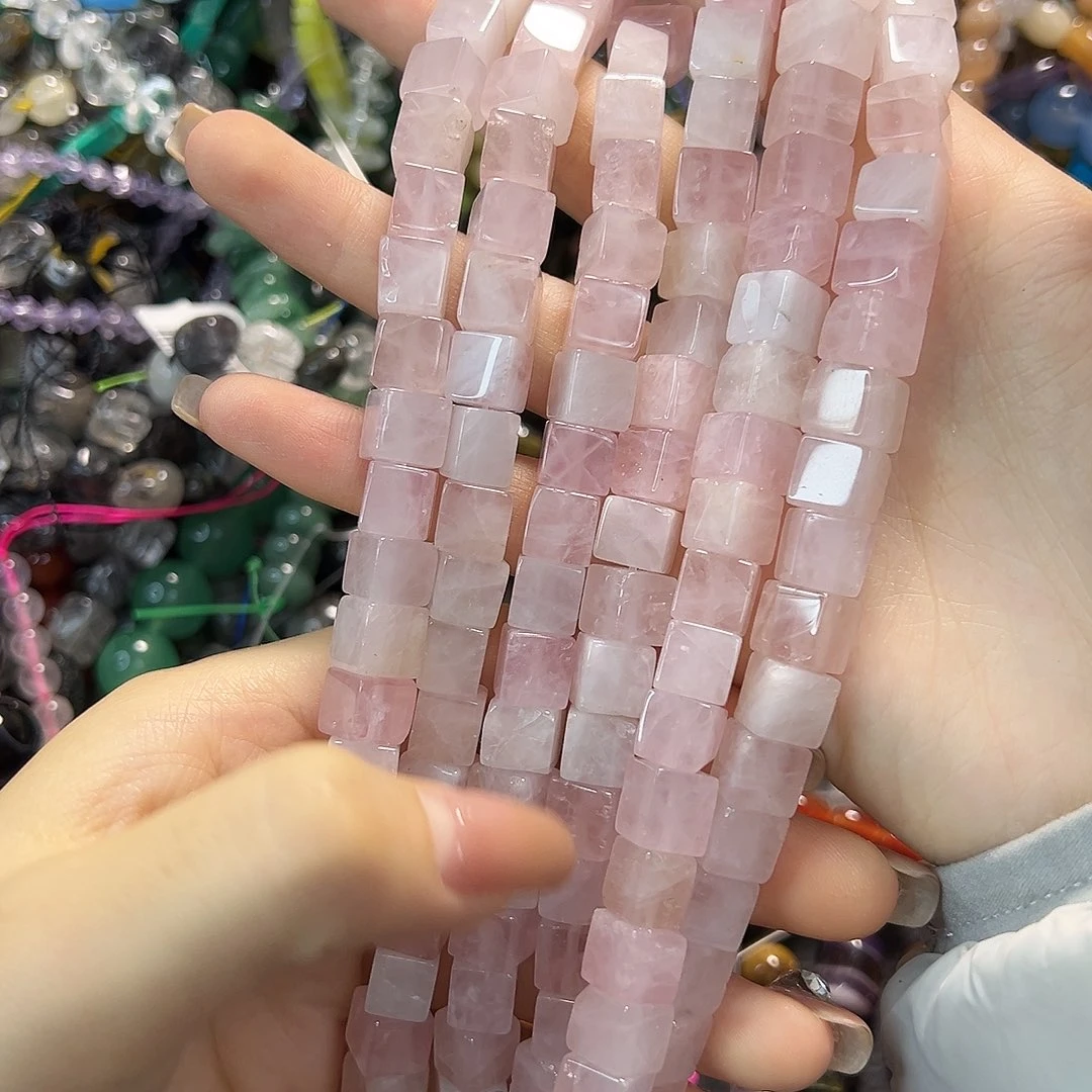 玛瑙/玉髓合金珠宝半成品粉水方糖一条